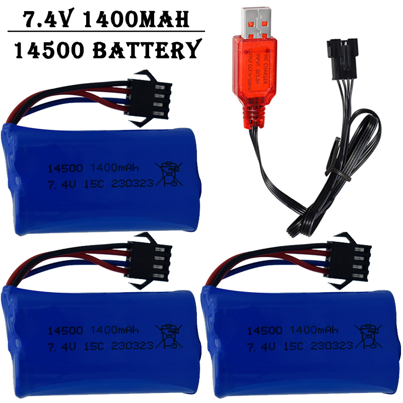 Drone Battery Li-Ion - Batterie lithium-ion 7.4V 1400mAh 14500, avec