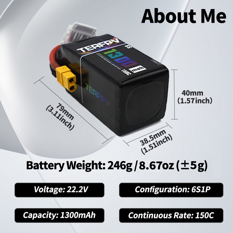 Batterie Lipo TERFPV 6S 22.2V  - Drone Battery 6S avis et prix