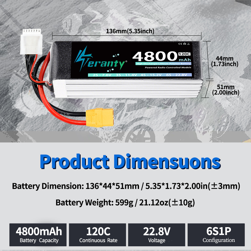 Batterie Lipo TERANTY 6S 4800m - Drone Battery 6S avis et prix