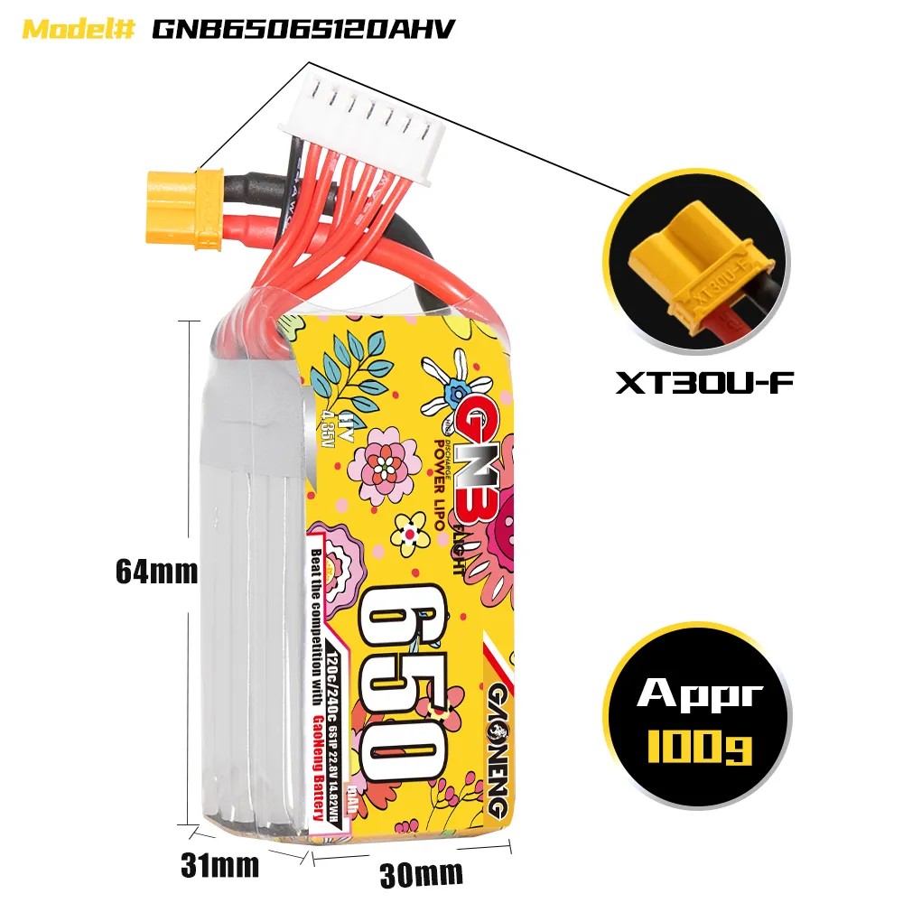Batterie LiPo GAONENG 6S 650mA - Drone Battery 6S avis et prix
